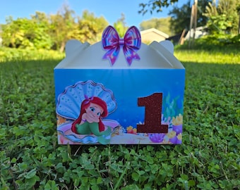 Little Mermad Favor boxes,Candy box,Little mermaid box,Party decoration,Little Mermaid birthday, Baby Little Mermaid.
