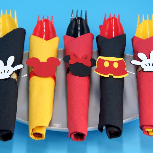 Mickey Mouse Napkins,Mickey Mouse Cutlery Set, Mickey Mouse Favors, Minnie Mouse Party,Mickey Mouse Tableware