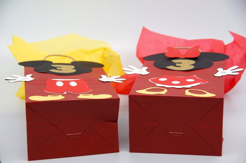 Mickey Favor bags,Mickey Minnie Party favor. Mickey Mouse Birthday bags Minnie Party bags Mickey Minnie Birthday Mickey Mouse Bags