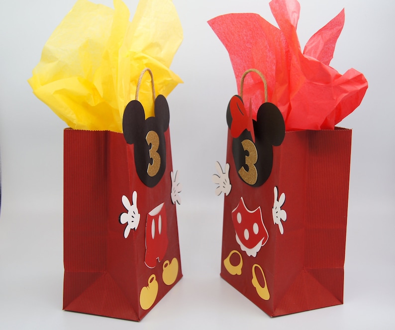 Mickey Mouse Birthday Bags Minnie Party Bags Mickey Minnie - Etsy