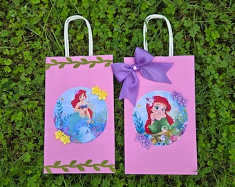 birthday party goodie bags , Ariel party bags, mermaid favor and goodie bags, mermaid party bags, mermaid party supply.