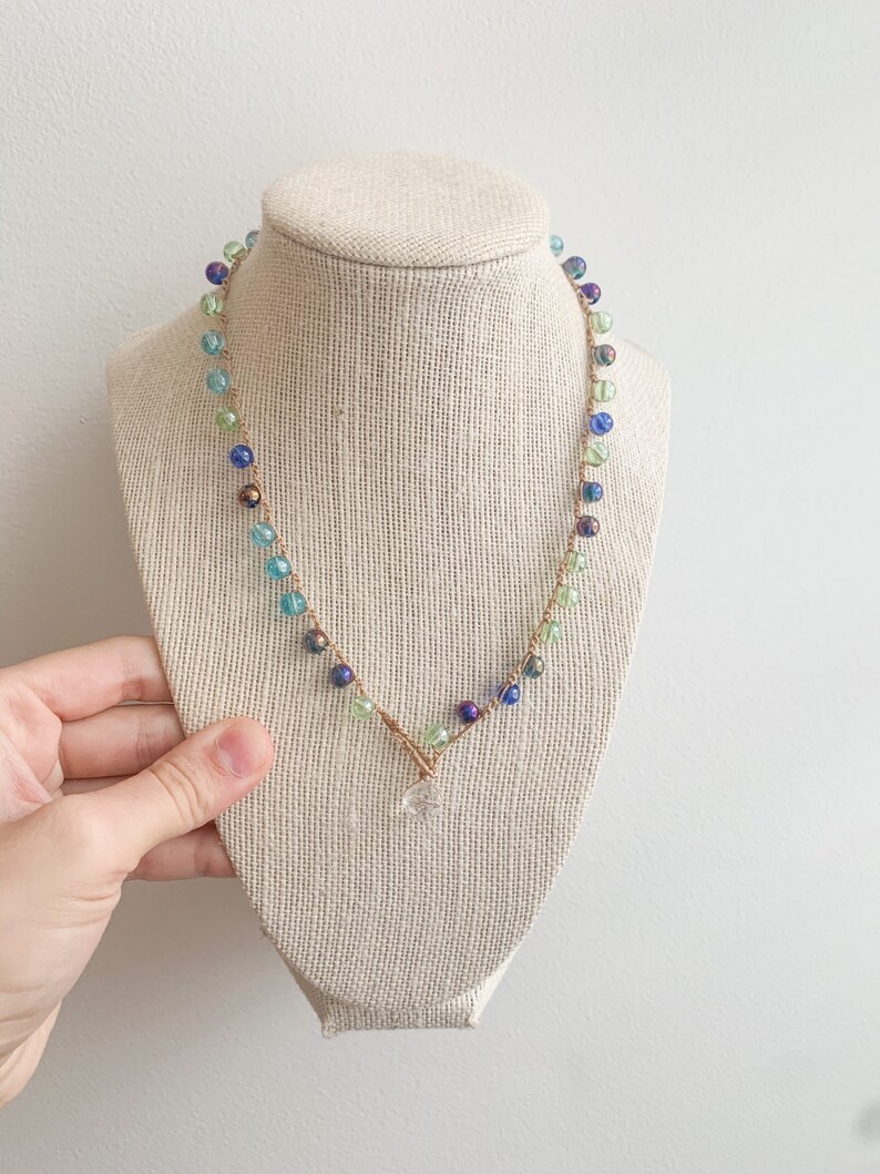 Blue /& Green Mermaid Crochet Necklace