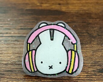 Miffy Headphones Pin