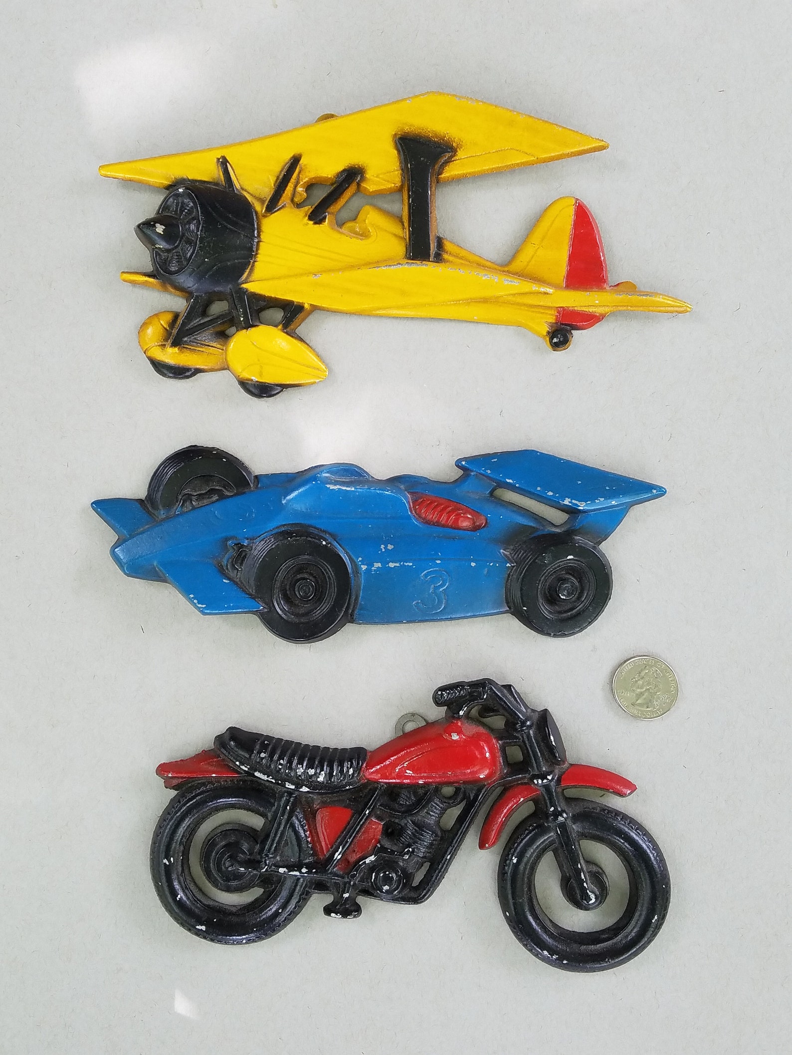 Set of Three Vintage Cast Metal Wall Decor Race Car | Etsy