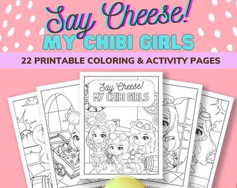 Cute Coloring Pages for girls, Printable Coloring  Pages for Kids and Teens, Printable Summer Activity for kids, PDF Instant Download