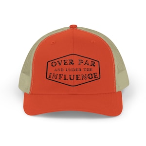Over Par and Under the Influence Trucker Hat, Father&#39;s Day Gift, Funny Golf Snapback Cap, Dad Hat, Golf Gift, Father&#39;s Day Gift from Kids