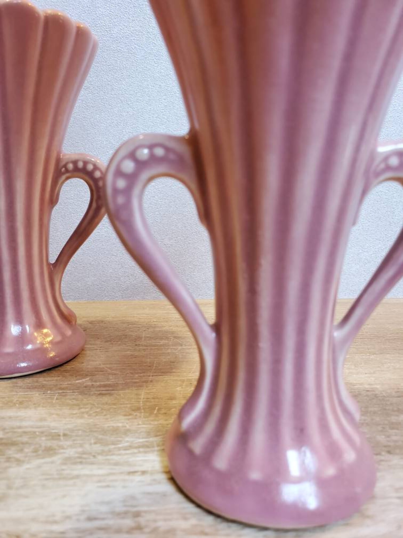Vintage Heart Handle Bud Vase Set of Two Pink McCoy Vases USA Etsy