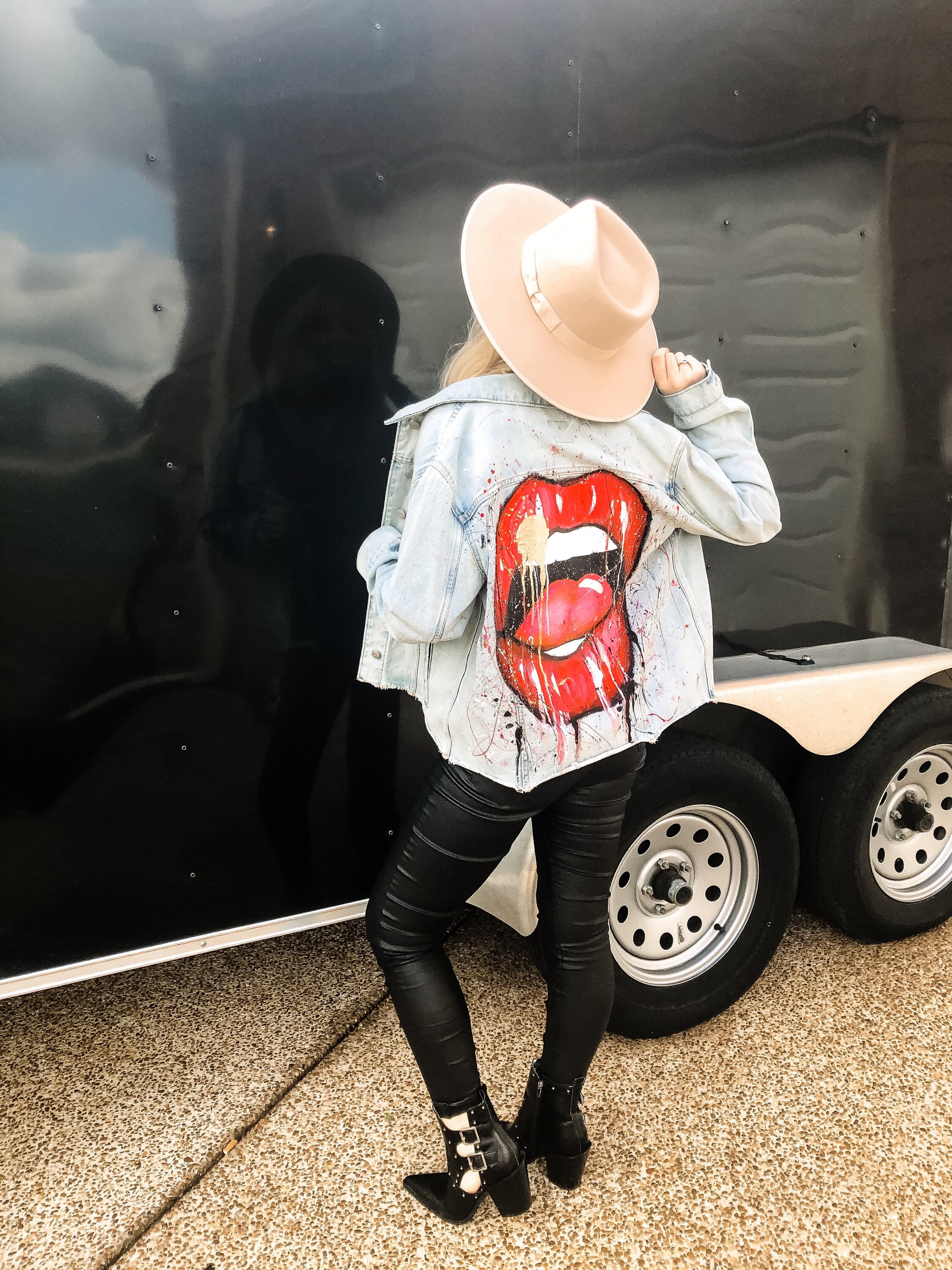 Painted Lips Jean Jacket - Etsy