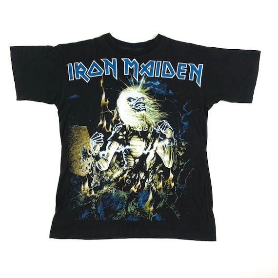 vintage 80s bootleg iron maiden gothic rock band a