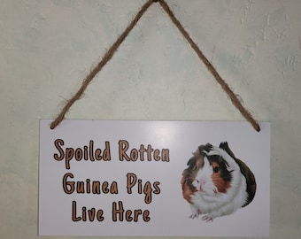 Spoiled Rotten Guinea Pigs Live Here sign