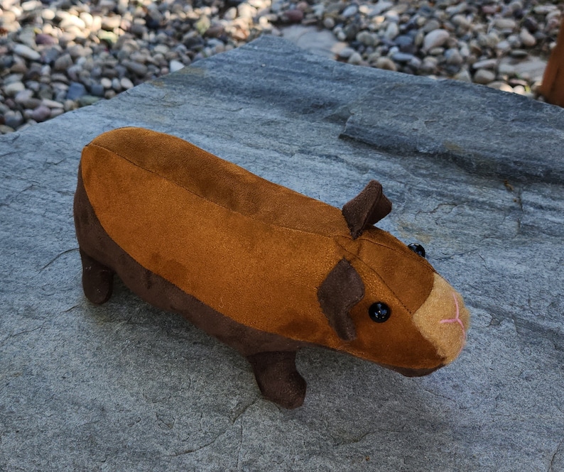 Realistic looking SKINNY two tone brown Plush Guinea Pig image 3