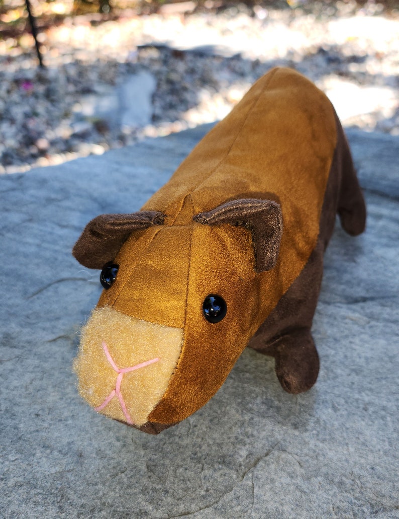 Realistic looking SKINNY two tone brown Plush Guinea Pig image 2