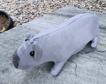 Realistic looking SKINNY grey Plush Guinea Pig