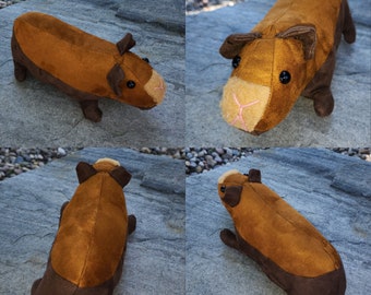 Realistic looking SKINNY two tone brown Plush Guinea Pig