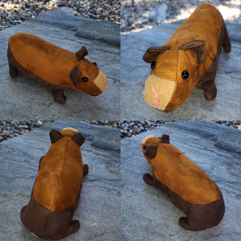 Realistic looking SKINNY two tone brown Plush Guinea Pig image 1