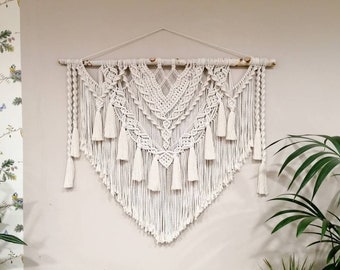 Large wall-mounted macramé "ALYNA" for a headboard or for interior decoration