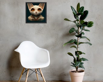 The Reflective Feline Framed Print - Cat Art