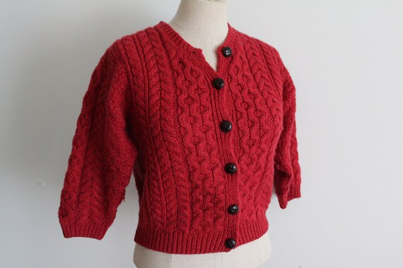 Irish Wool Sweater Berry Red Merino
