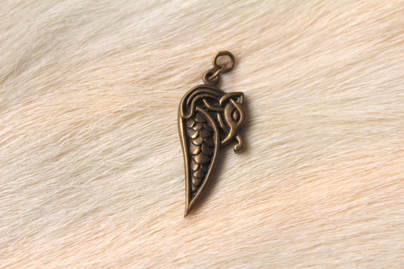 Bronze Viking Pendant Nordic Dragon