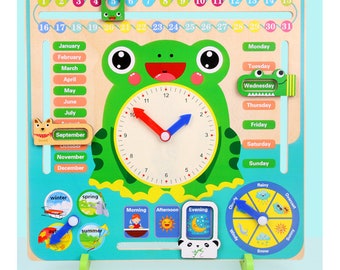 wooden teaching clock