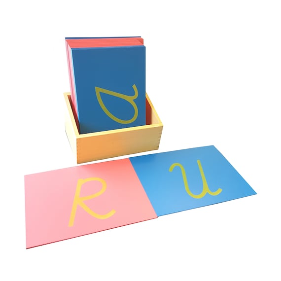 NEW Montessori Language Material Wooden Box for Sandpaper Letters