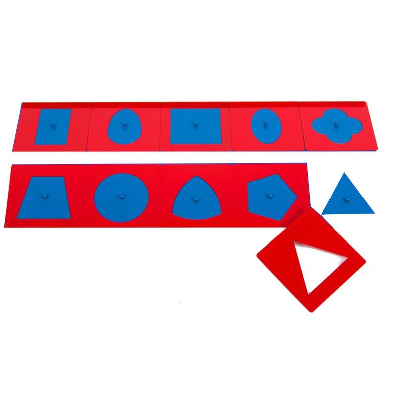 10 Metal Insets Metal Insets with 2 Stands IFIT Montessori Language Materials