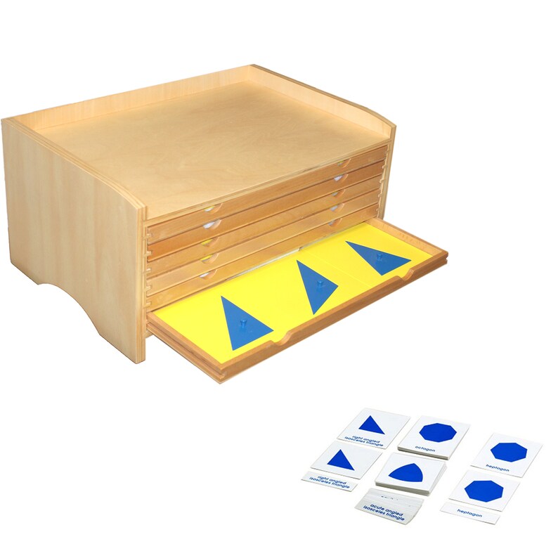 Geometric Cabinet with 35 Insets Cards Control Chart IFIT Montessori
