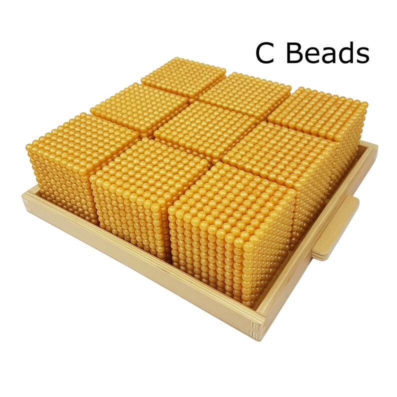 9 Golden Bead Thousand Cubes / Wooden Tray / Operations Felt Etsy