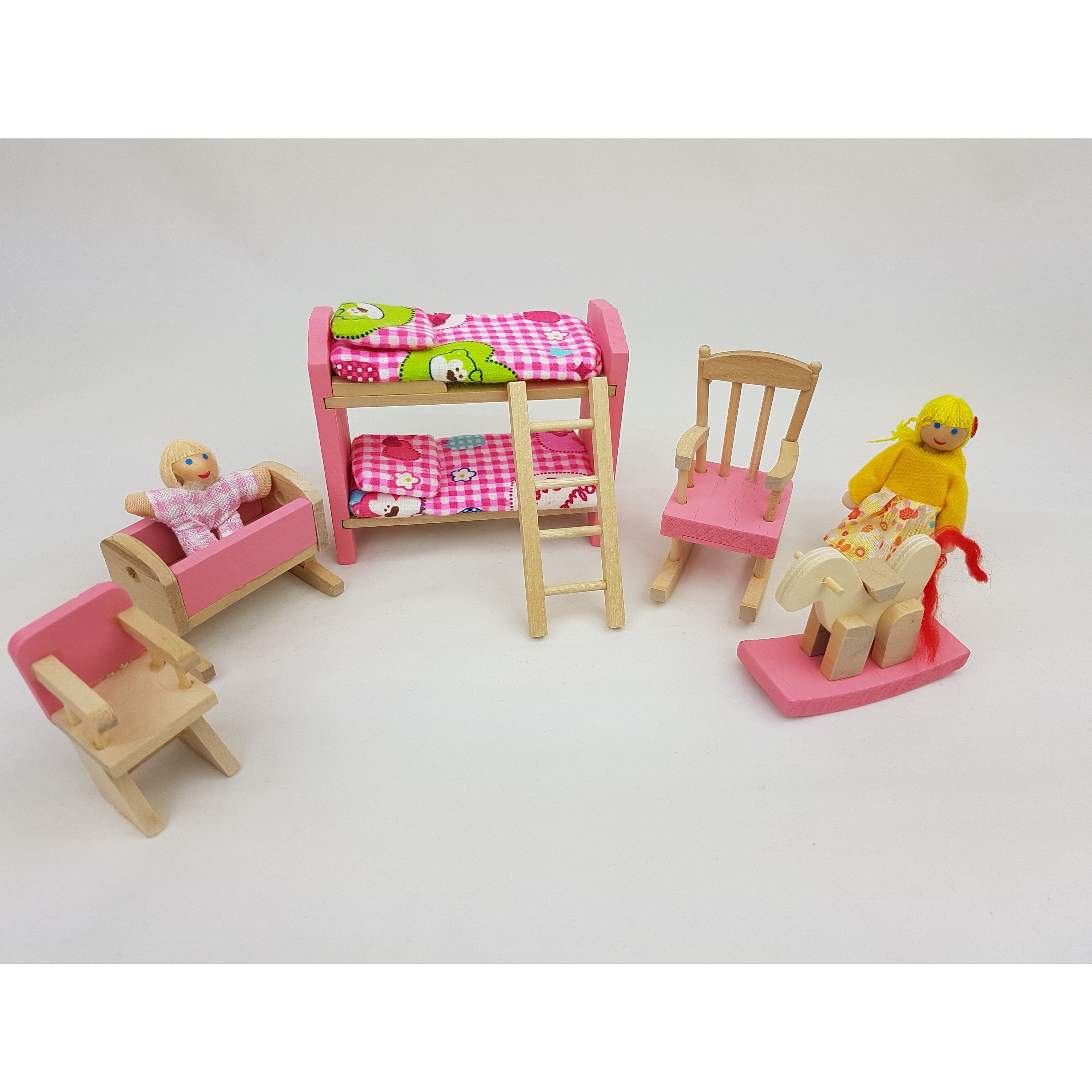 Dollhouse Furniture / Wooden Dolls / Miniature Wood Doll House Etsy