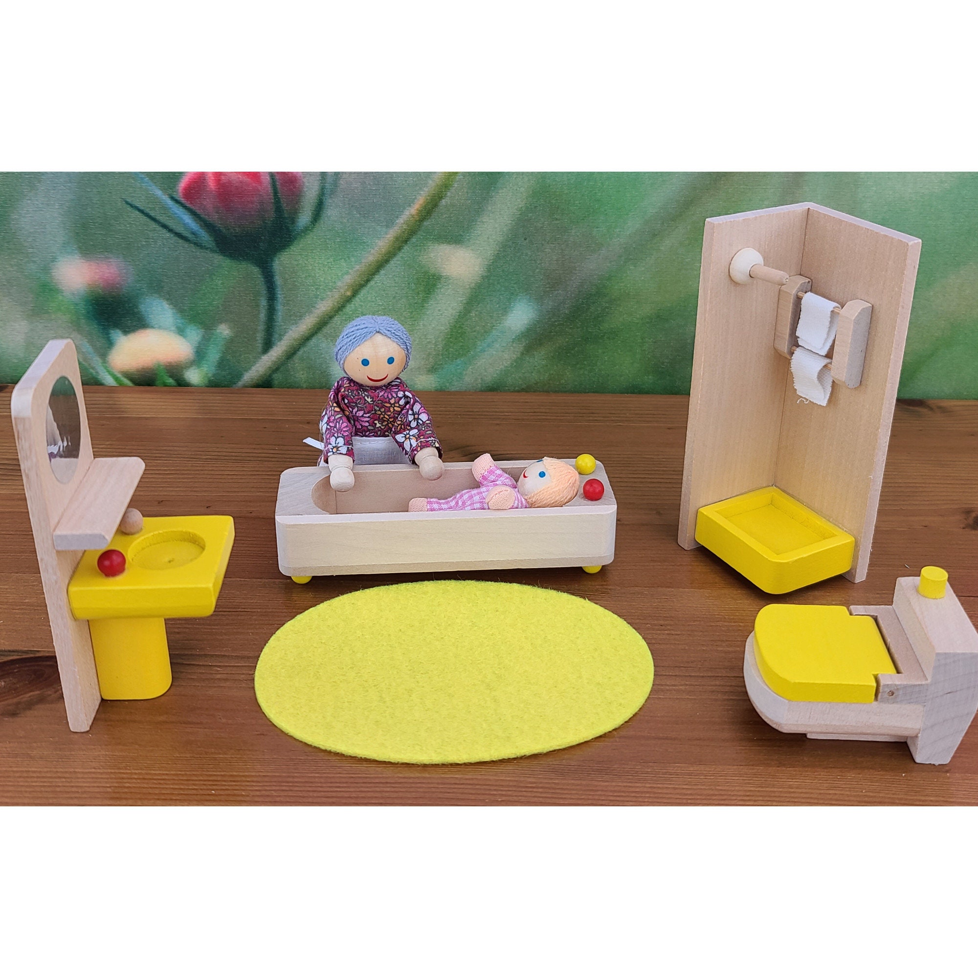 Dollhouse Furniture / Wooden Dolls / Miniature Wood Doll House Etsy