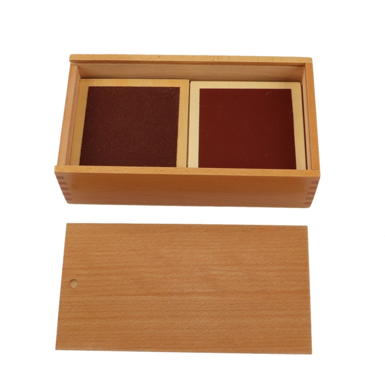 Educational Wooden Toy Rough /& Smooth Touch Boards with Box IFIT Montessori Sensorial Sensory Materials