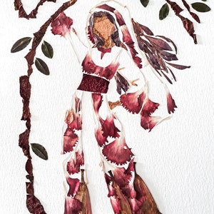 Download Digital. Arte de flores prensadas. A4. Mulher Palestina.