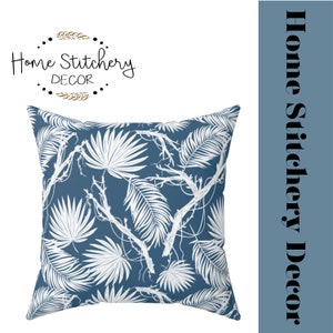 Tropical Throw Pillow with Palm Leaf Print Cushion for Sofa or Island Decor Pillow for Bedroom Soft Polyester Pillow 4 Sizes Accent Cushion