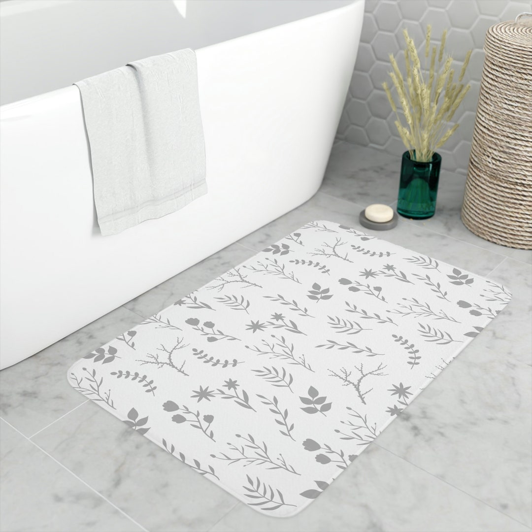 Bathmat Modern Farmhouse Floral Bathroom Mat for Vanity Rug Etsy