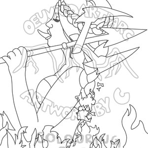 DIGITAL Colouring Page - Devil Girl