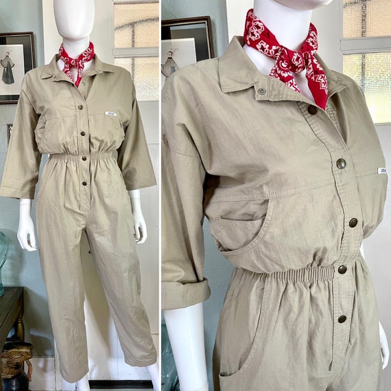 True Vintage 80s Small Ideas khaki beige cotton j… - image 1