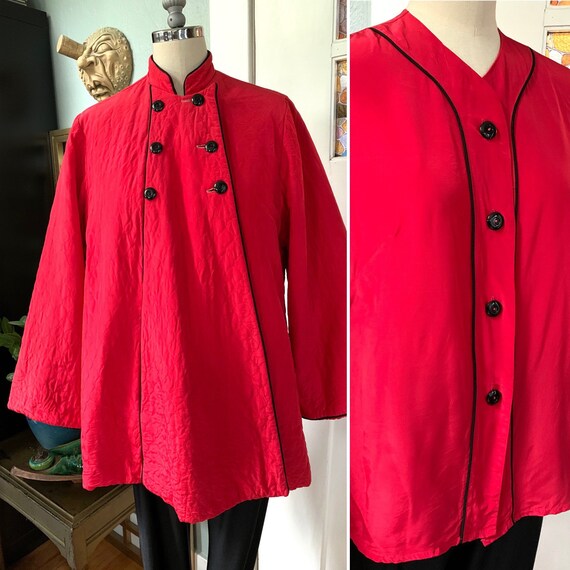 Vintage 40s 50s Loungewear Top and Jacket Set, M,