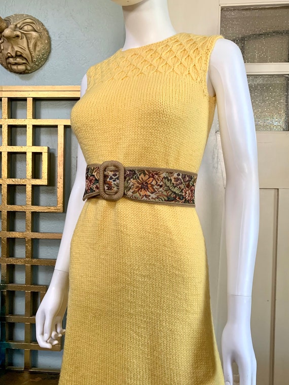 True Vintage 60s XSmall Small Yellow Sweater Knit… - image 6