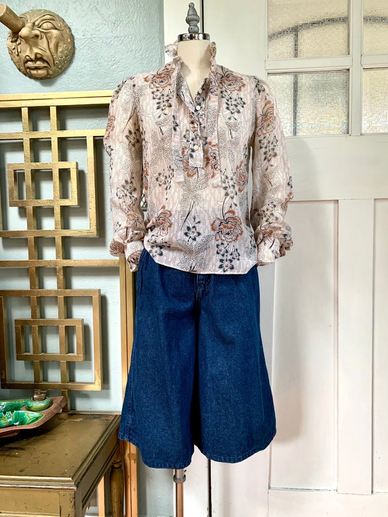 Vintage 70s Indian Cotton Blouse by Sugar Free S