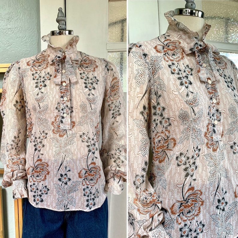 Vintage 70s Indian Cotton Blouse by Sugar Free S