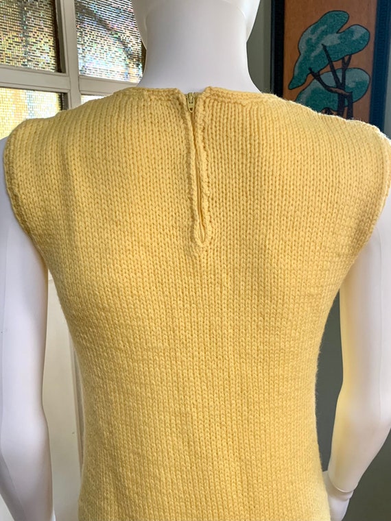 True Vintage 60s XSmall Small Yellow Sweater Knit… - image 9