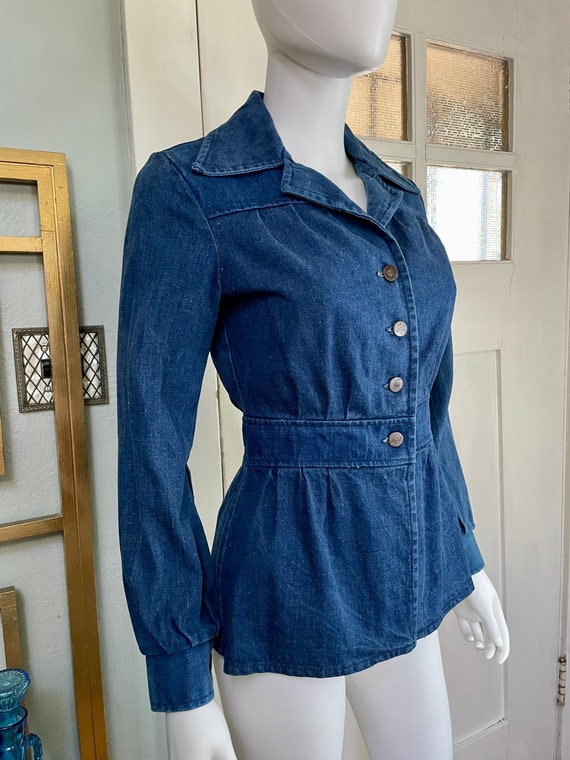 True Vintage 70s XSmall Small Country Blues Blue … - image 3