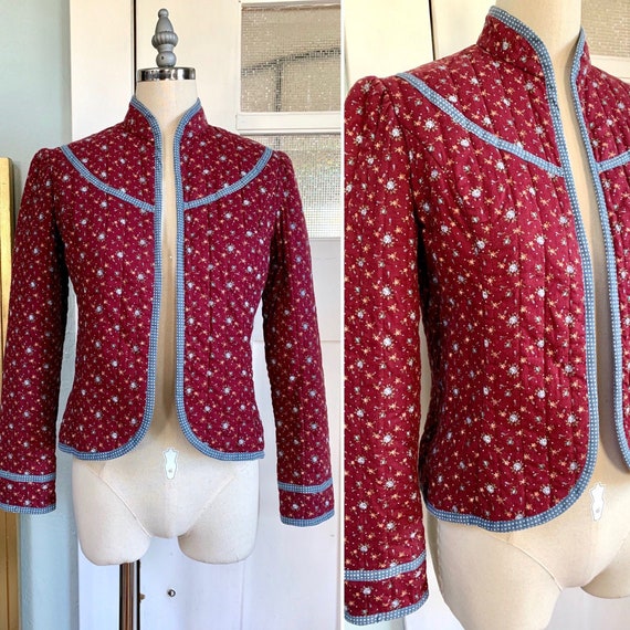 Vintage 70s Gunne Sax Quilted Jacket, M