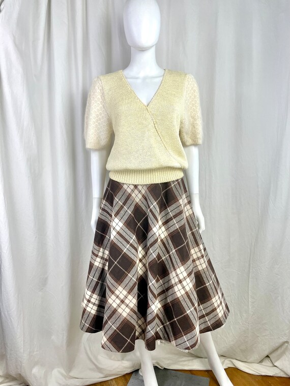 True Vintage 70s Medium Large Russ brown and crea… - image 3