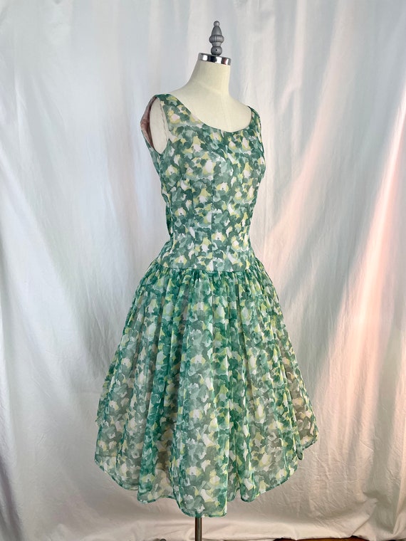 True Vintage 50s Small Jonathan Logan green and y… - image 2