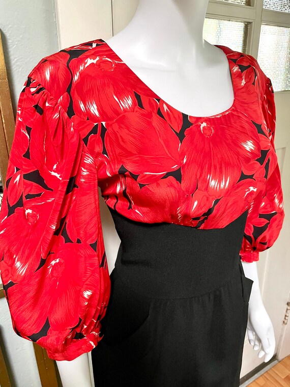 True Vintage 80s Small Medium Cagli red and black… - image 7