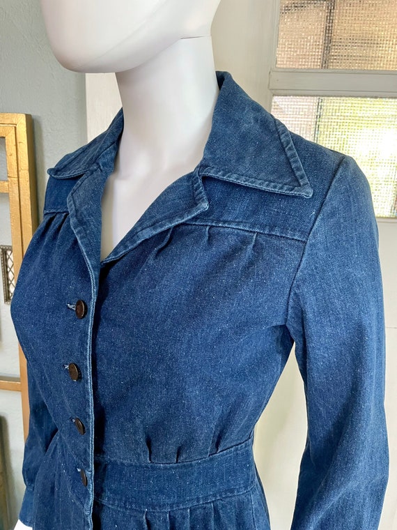 True Vintage 70s XSmall Small Country Blues Blue … - image 7