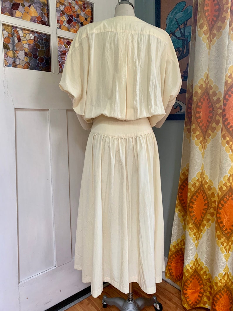 Vintage 70s Pale Yellow Cotton Dress by Jerell S