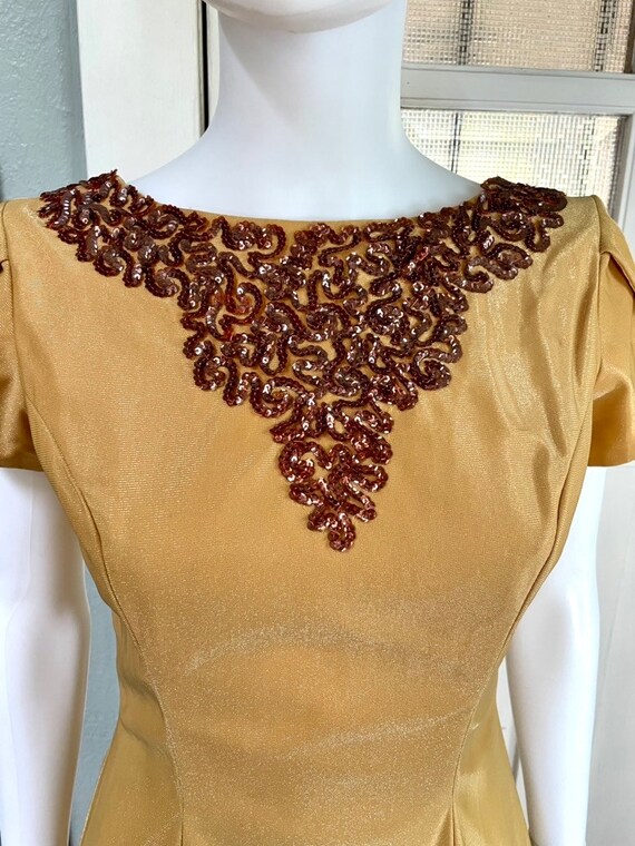 True Vintage 60s Small Emma Domb gold with sequin… - image 6
