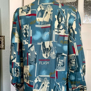 Vintage 70s Large Anette Flash novelty print Blouse image 8